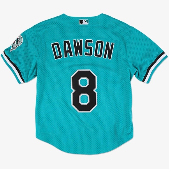 Mitchell & Ness Andre Dawson Teal Florida Marlins 1995 Cooperstown Collection - Picture 2 of 10